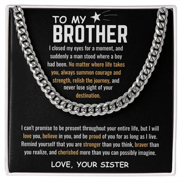 To My Brother - Cuban Link Chain - Gift Set - SLDDL0039 - Sunshine Letters Co